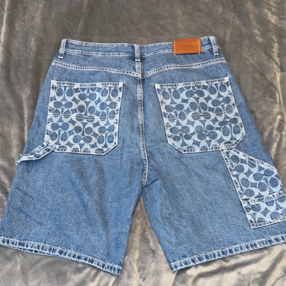 Men's Coach Blue Denim Shorts - Picture 3 of 6